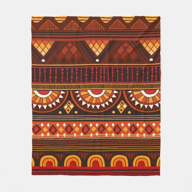 Couverture Polaire Motif sans couture tribale.  (Devant)