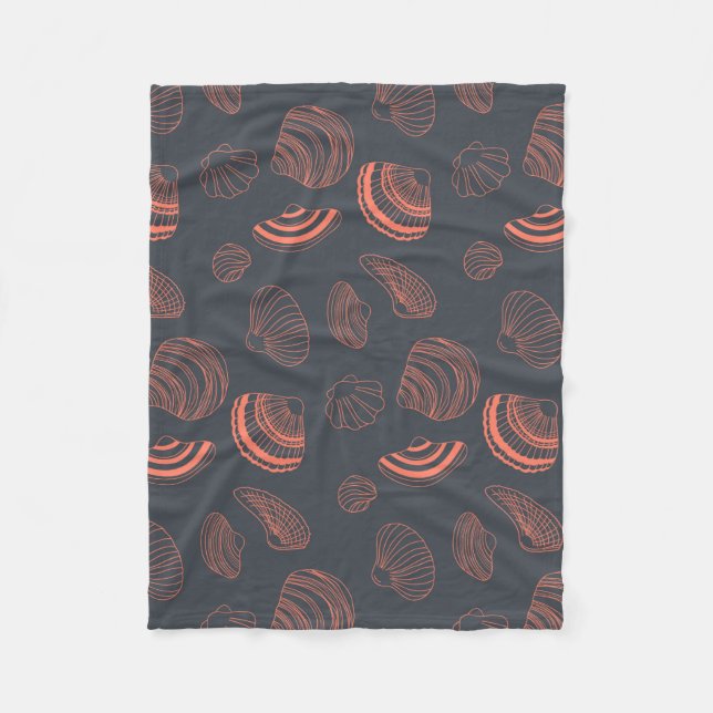 Couverture Polaire Motif sans joint avec coquillages (Devant)