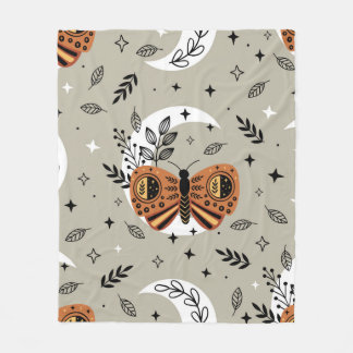 Couverture Polaire motif sans soudure avec papillon bohème sur le mo