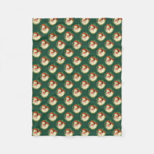 Couverture Polaire Motif Santa Claus Pine Wreath