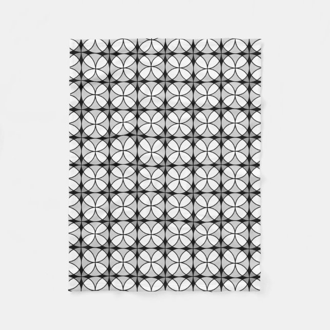 Couverture Polaire Motif Shippo noir et blanc classique (Devant)