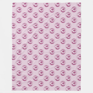 Couverture Polaire Motif silhouette swing magenta sur lavande