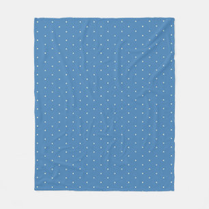 Couverture Polaire Motif simple bleu clair et crème Polka Point