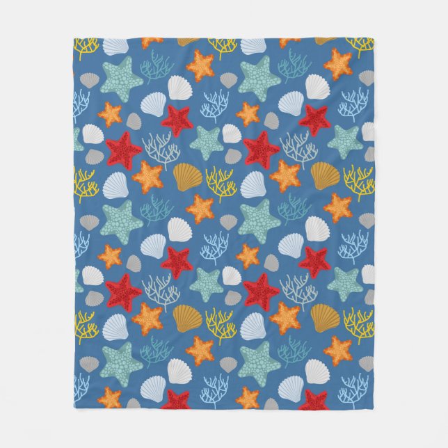 Couverture Polaire Motif sous-marin de la vie (Devant)