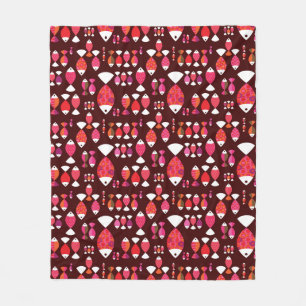 Couverture Polaire Motif sous-marin de rétros poissons abstraits