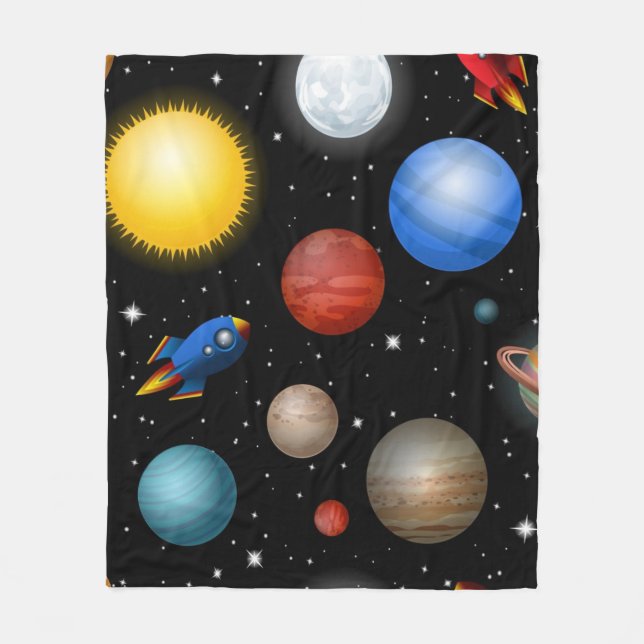 Couverture Polaire Motif spatial (Devant)