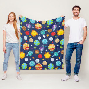 Couverture Polaire Motif spatial, Planètes, Étoiles, Cosmos, Galaxie