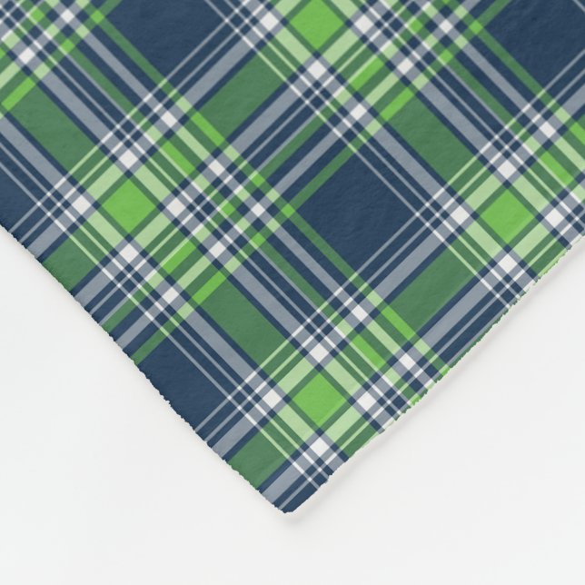 Couverture Polaire Motif sport bleu et vert clair (Coin)
