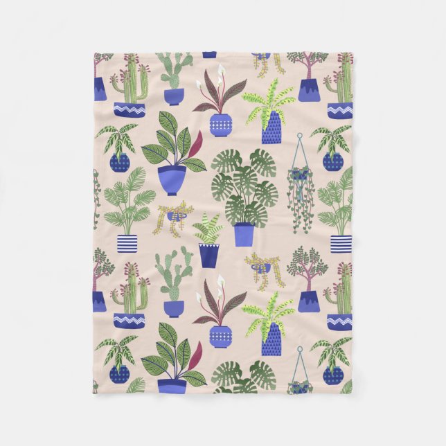 Couverture Polaire Motif Succulent de Cactus de l'usine (Devant)