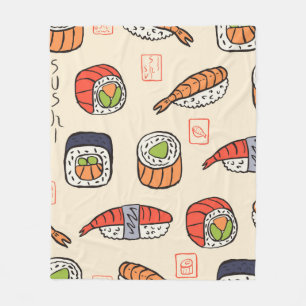 Couverture Polaire motif sushi sans soudure