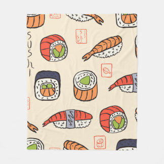 Couverture Polaire motif sushi sans soudure