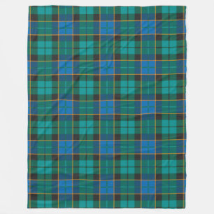 Couverture Polaire Motif Tartan plaids - bleu traditionnel vert