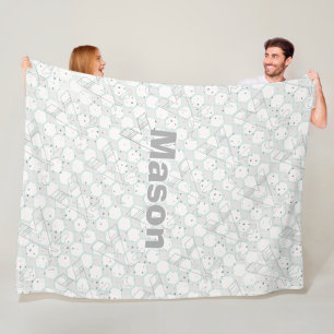 Couverture Polaire Motif Teepee Gris Personnalisé