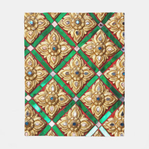 Couverture Polaire Motif thaïlandais à l'intérieur du mur de Templeth