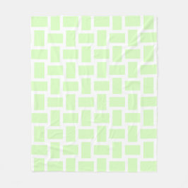 Couverture Polaire Motif tissé pastel blanc et vert citron