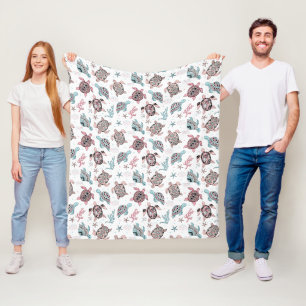 Couverture Polaire Motif tortue ethnique vintage
