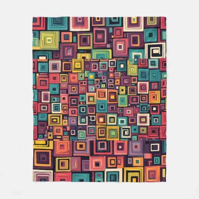 Couverture Polaire motif transparent avec carrés (Devant)