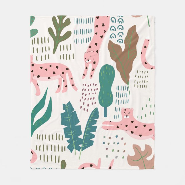 Couverture Polaire Motif transparent de la jungle (Devant)