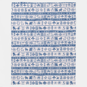 Couverture Polaire Motif tribal ethnique - asiatique aztèque africain