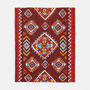 Couverture Polaire Motif tribal traditionnel de style ethnique