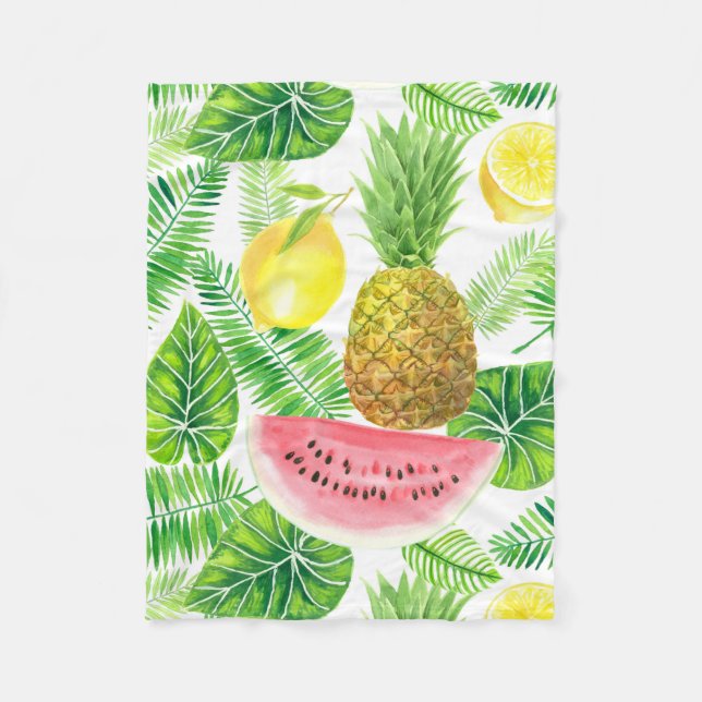 Couverture Polaire Motif tropical (Devant)