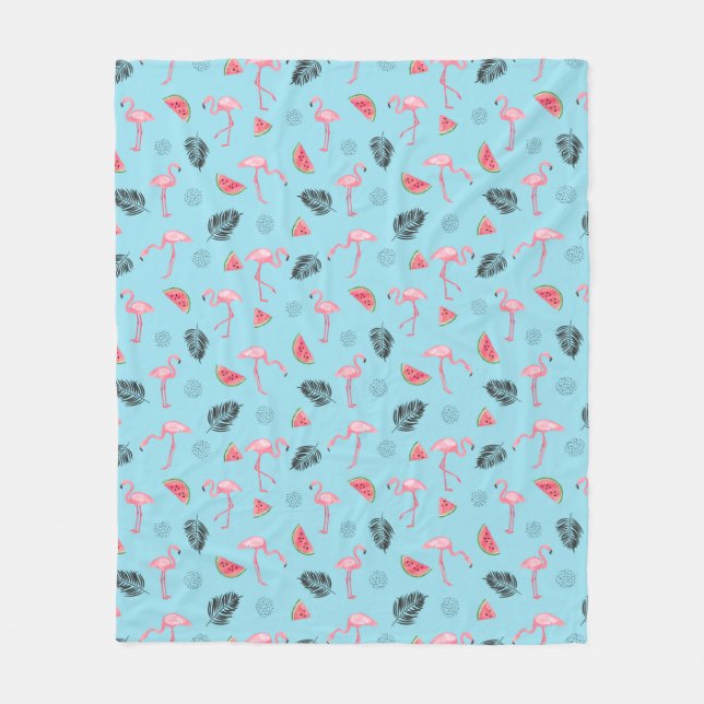 Couverture Polaire Motif tropical à la mode de Flamant rose et de (Devant)
