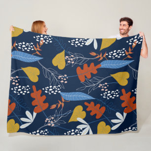Couverture Polaire Motif tropical feuille coloré