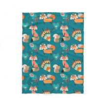 Motif turquoise Tribal Fox