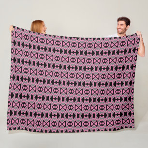 Couverture Polaire Motif unique rose et noir