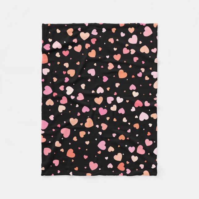 Couverture Polaire Motif Valentine`s 2024 Arrière - plan avec coeur (Devant)