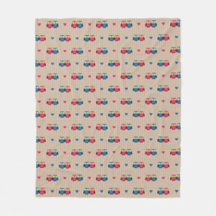Couverture Polaire Motif vérifié avec des hiboux d'amour