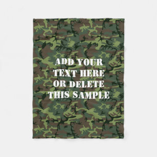 Couverture Polaire Motif vert de Camo de camouflage personnalisé