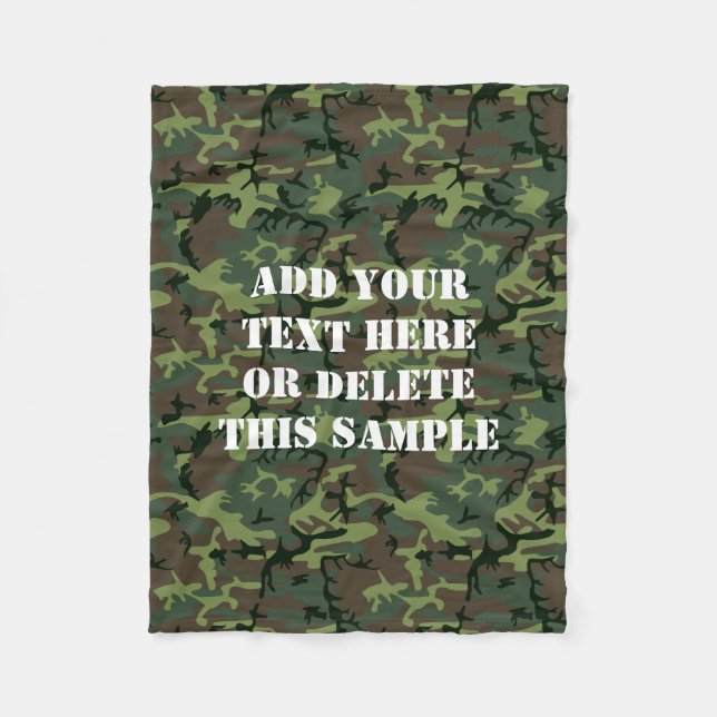 Couverture Polaire Motif vert de Camo de camouflage personnalisé (Devant)