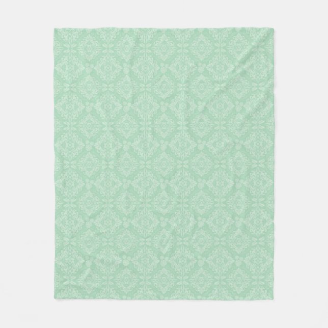 Couverture Polaire Motif vert de damassé (Devant)