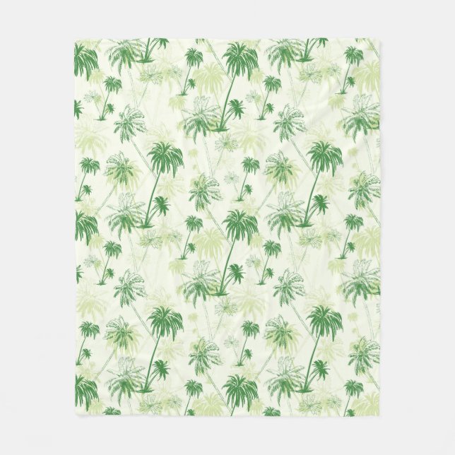 Couverture Polaire Motif vert de palmier (Devant)