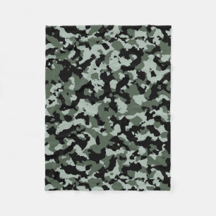 Couverture Polaire Motif vert militaire de camouflage