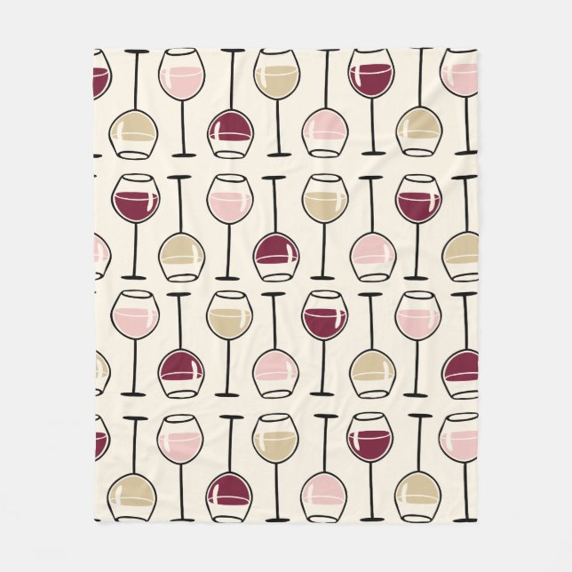 Couverture Polaire Motif Vin Cute (Devant)