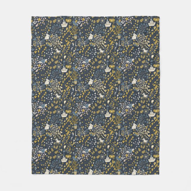 Couverture Polaire Motif vintage abstrait (Devant)