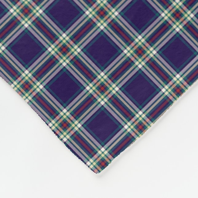 Couverture Polaire Motif Vintage bleu foncé (Coin)