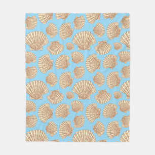 Couverture Polaire Motif vintage de coquillage de style