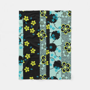 Couverture Polaire Motif Vintage japonais Floral Kimono