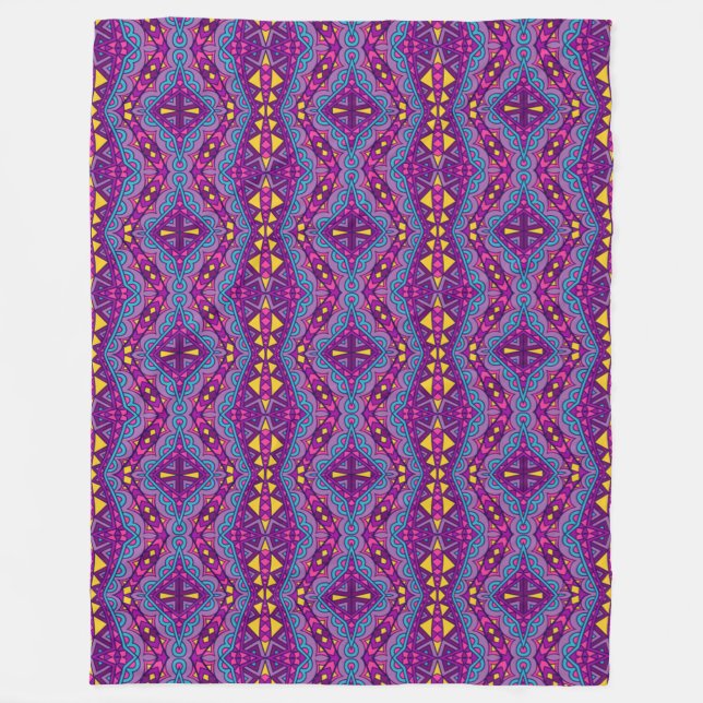 Couverture Polaire Motif violet Aztec (Devant)