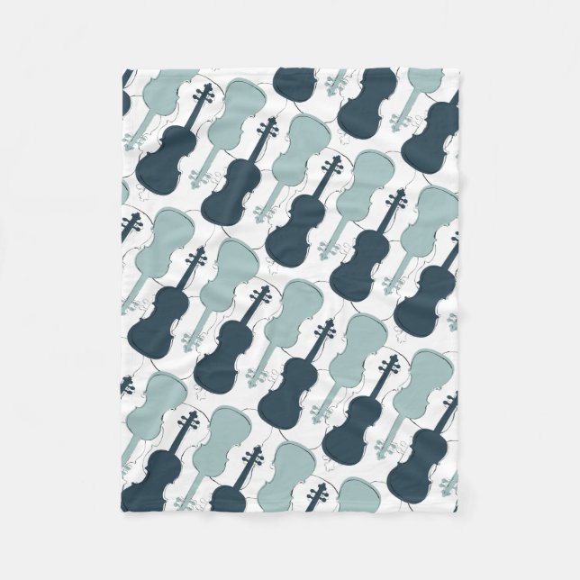 Couverture Polaire Motif violon bleu (Devant)