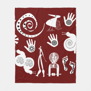 Couverture Polaire Motifs africains art tribal abstrait