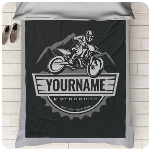 Couverture Polaire Motocross personnalisée Rider Dirt Bike Hill Racin