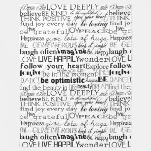 Couverture Polaire Mots Inspirants Noir Blanc