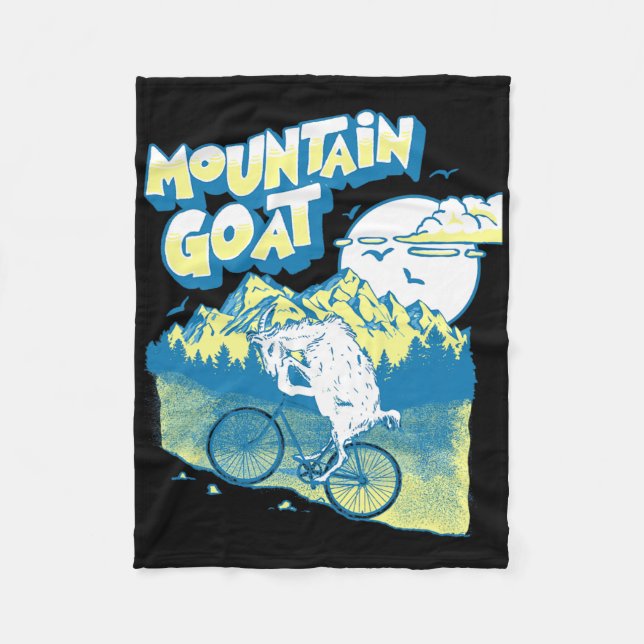 Couverture Polaire Mountain Goat Funny Mountain Biking Goat Biker Vin (Devant)