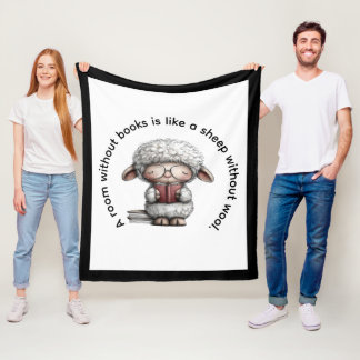 Couverture Polaire Mouton Mignon et Fantaisiste Lisant un Livre