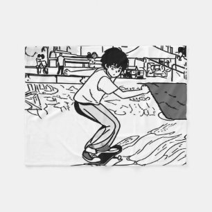 Couverture Polaire Mouvements de skateboard - Jeune skateur