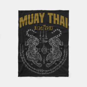 Couverture Polaire Muay Thai Art Twin Tigers Muay Thai Fighter Mixed 